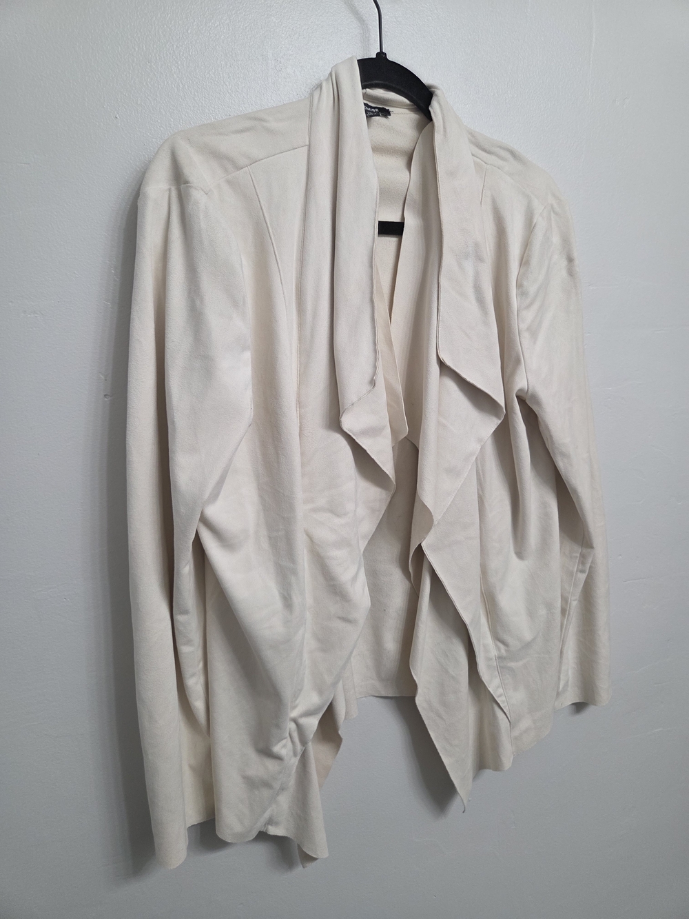 Women’s Cream Draped Open-Front Jacket